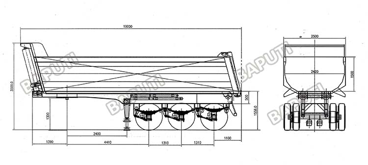 tipper trailer design drawing