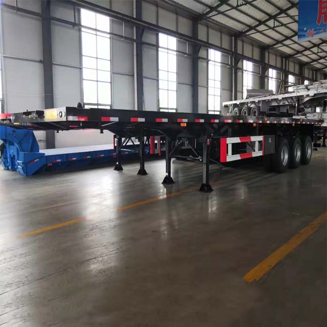 Triaxle Flat Bed Trailer for 40ft Container 