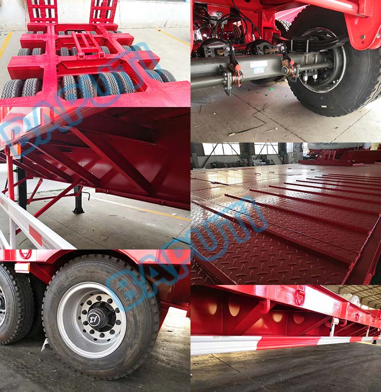 3 line 6 axle lowboy gooseneck trailer detail