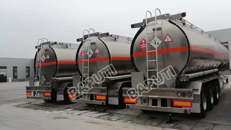 tri axle 50m3 diesel aluminium tank