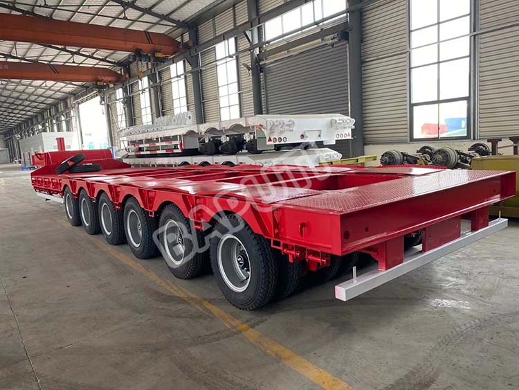 multi axle 120ton low bed truck trailer